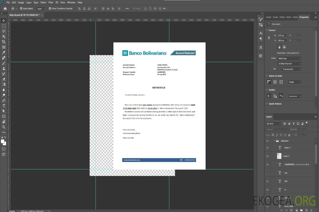 Équateur , Banco Bolivariano référence bank , closure template